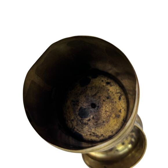 2 Vintage Brass Canister Jar Urn Humidor Etched Floral & Figural Design - Picture 2 of 11